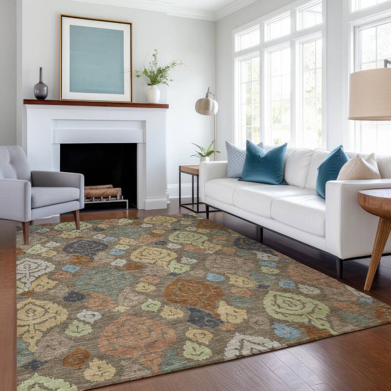 Machine Washable Indoor/ Outdoor Casual Zona Chantille Rug