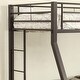 preview thumbnail 3 of 5, Stylish Twin Over Full Bunk Bed with Sturdy Metal Frame, Slat System, Full-Length Guardrail, and Double Ladder, Black