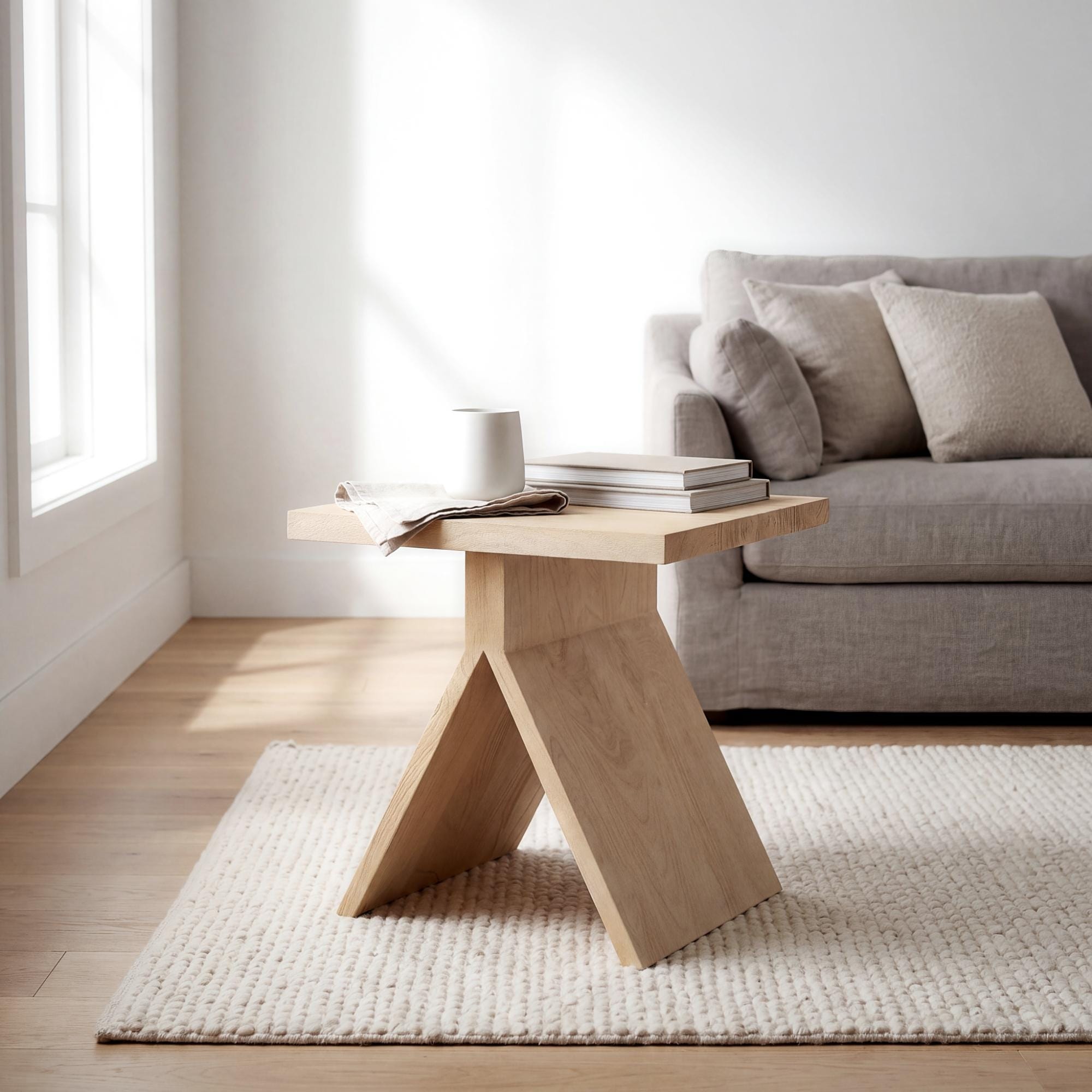 Livabliss Asil Minimalist End Table - 18"H x 18"W x 18"D