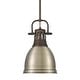 preview thumbnail 1 of 9, Golden Lighting 3604-S RBZ Duncan 9" Wide Mini Pendant Rubbed Bronze / Aged Brass