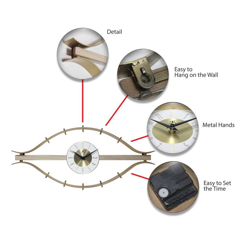 The Horus Wall Clock - 10 x 2 x 22 - 10 x 2 x 22
