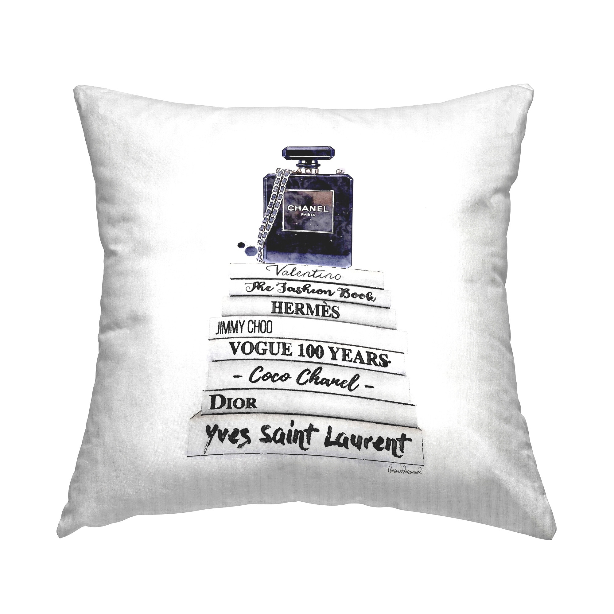 Stupell Industries Chic Glam Designer Brands Stacked Perfume Bottle Printed Throw  Pillow by Amanda Greenwood - Bed Bath & Beyond - 36645423