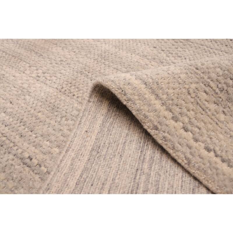 ECARPETGALLERY Hand Loomed Loreto Light Grey Wool Rug - 5'6 x 7'10