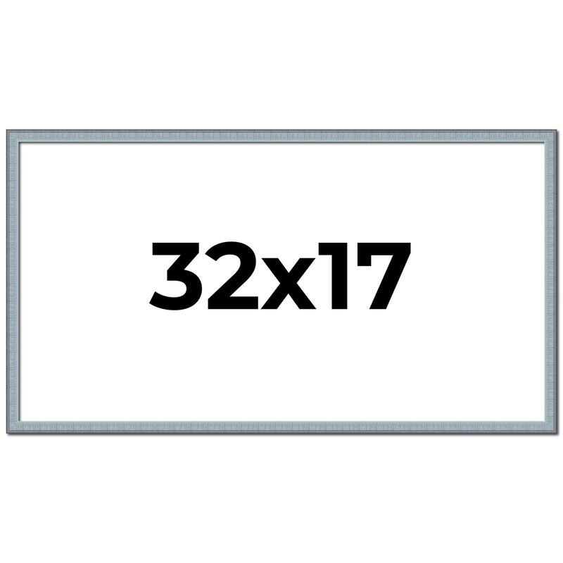 32x17 Frame Rustic Sky Blue Solid Wood Picture Frame | 0.75 Inch