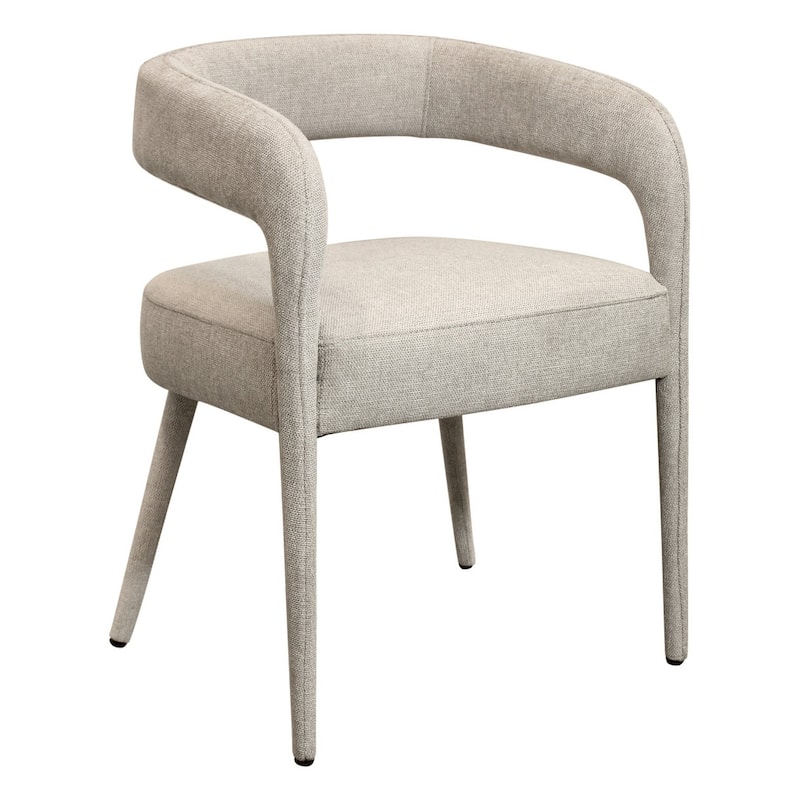 HomeRoots Set of Two Ivory Upholstered Linen Open Back Dining Side Chairs - 21 in. x 28 in. x 22 in.