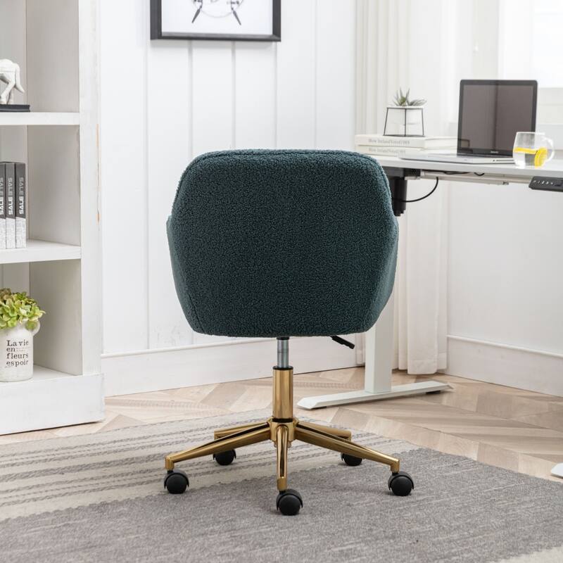 Teddy Fabric Adjustable Height Home Office Swivel Chair with Universal Wheel