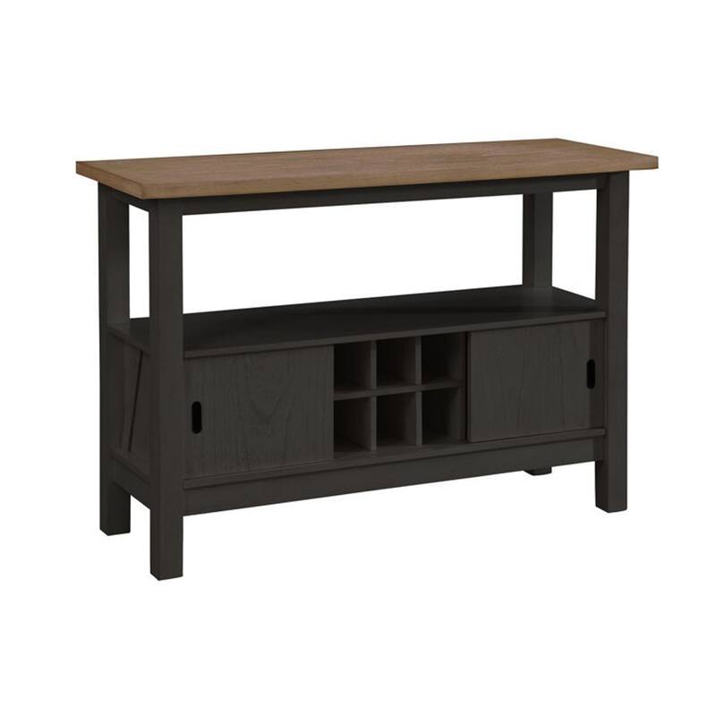 Riby Sideboard Buffet Server Cabinet, Wine Racks, 2 Doors, Black 52 Inch