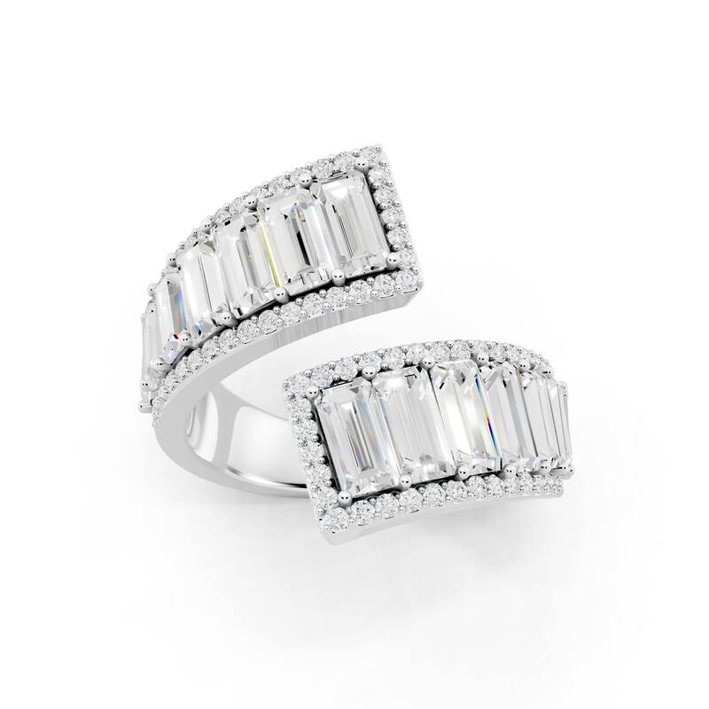 Auriya 14k Gold 3ctw Baguette Lab Grown Diamond Fashion Ring (E-F VS)