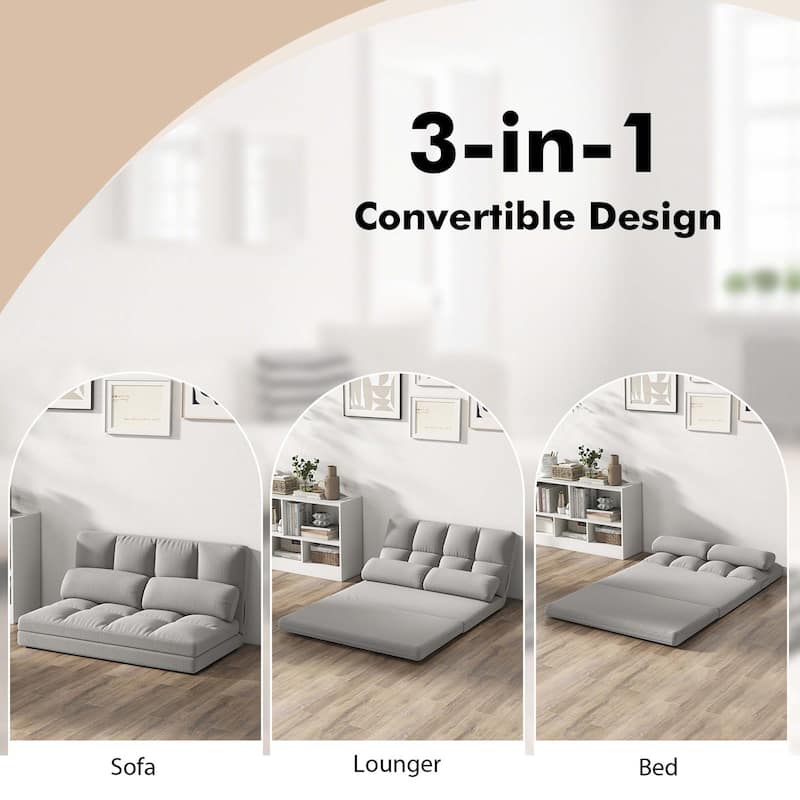Costway Floor Sofa Bed with 2 Pillows 6 Positions Adjustable Backrest - See Details