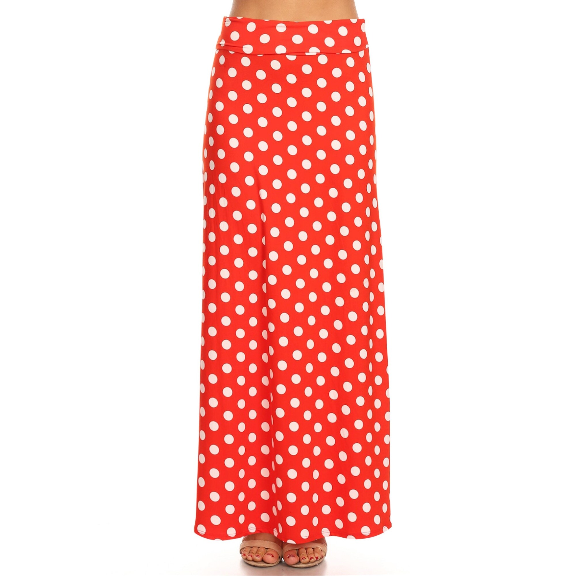 plus size polka dot maxi skirt