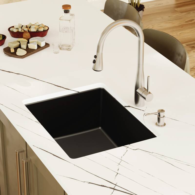 Karran Undermount 24.38 in Single Bowl Quartz Kitchen Sink