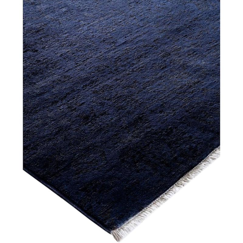Overdyed One-of-a-Kind Hand-Knotted Square Area Rug - Purple - 12' 0" x 12' 3"