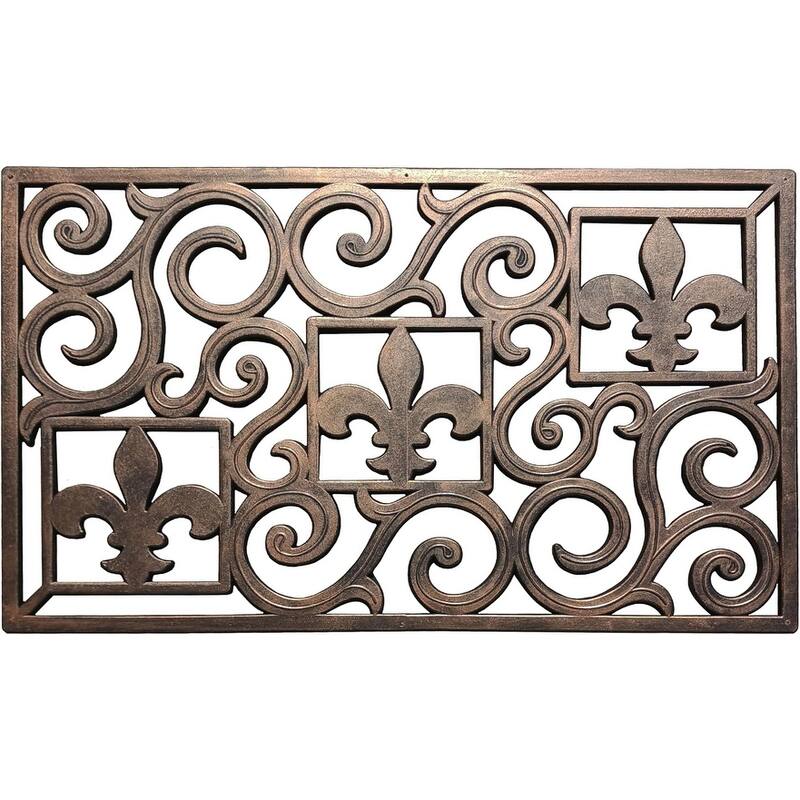 A1HC First Impression, Natural Rubber Doormat, Non-Slip, Durable, Heavy Duty Rubber Mat, 18"X30" - Floral