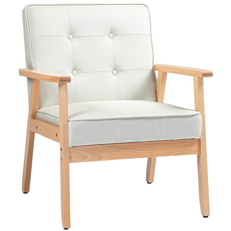 Accent Arm Chair With Upholstered Tufted Back