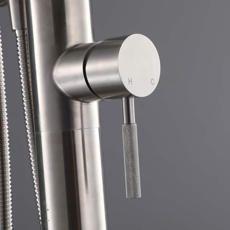 91"H Stainless Steel Freestanding Outdoor Shower with Handheld shower