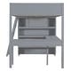 preview thumbnail 6 of 33, Full Size Wood Loft Bed with Desk and Shelf,Guardrail