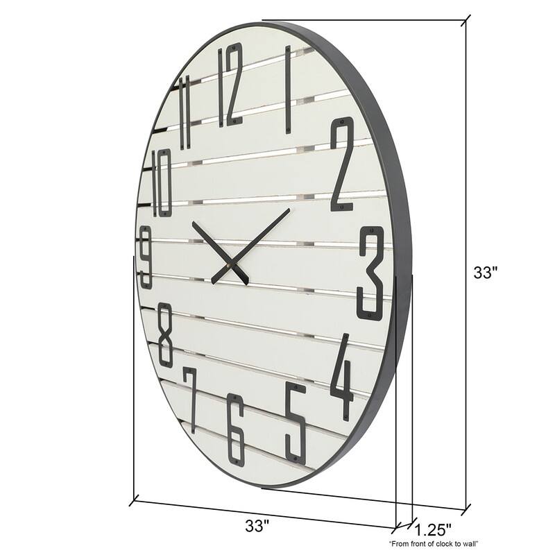 Adelina Round Wood Farmhouse Wall Clock - 33"H x 33"W x 1.25"D