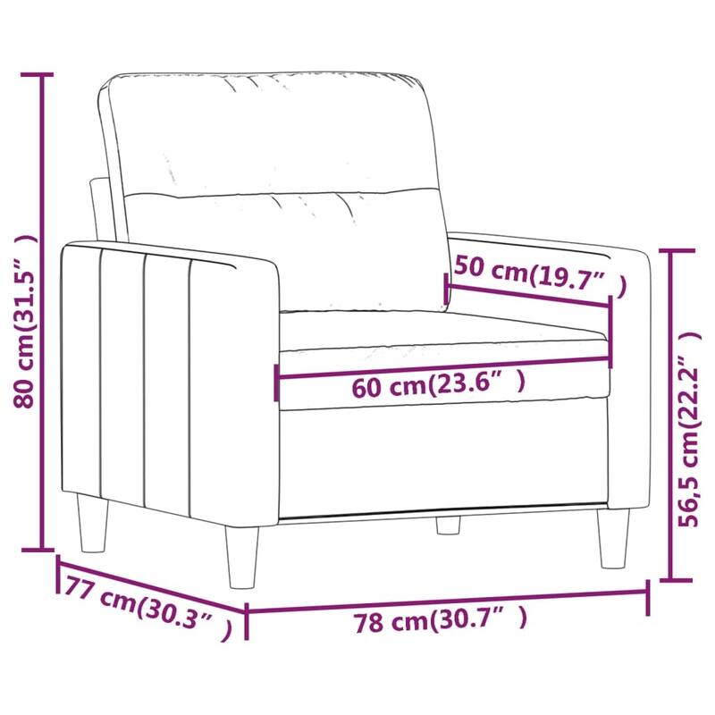 vidaXL Sofa Chair Dark Gray 23.6" Fabric - 30.7" x 30.3" x 31.5"