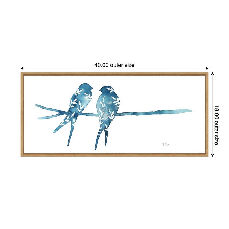 Kate and Laurel Sylvie Botanical Birds Framed Canvas by Julie Maida
