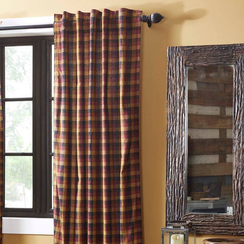 Heritage Farms Primitive Check Panel Set of 2 84x40 - Panel 84x40