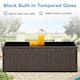 Royalcraft Outdoor Rattan Wicker Glass Top Coffee Table