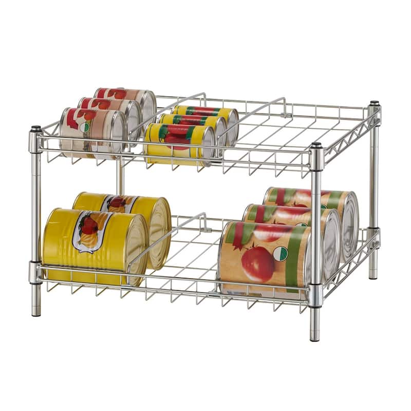 TRINITY BASICS® EcoStorage® 2-Tier Can Organizer Rack, Chrome, 2-Pack