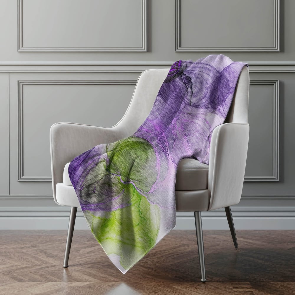 Premium Machine Washable Abstract Contemporary Sherpa Throw Blanket