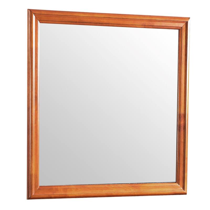 Wooden Framed Square Dresser Mirror - 38" - Rust Brown