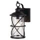 preview thumbnail 6 of 11, VAXCEL Adams 1-Light Black Dusk to Dawn Sensor Outdoor Wall Sconce, Durable Steel, Clear Seeded Glass Shade, LED Compatible