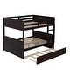 preview thumbnail 6 of 10, Elegant Full Over Full Bunk Bed, Twin Size Trundle with Removable Casters, Split into Two Separate Beds, Space-saving, Espresso