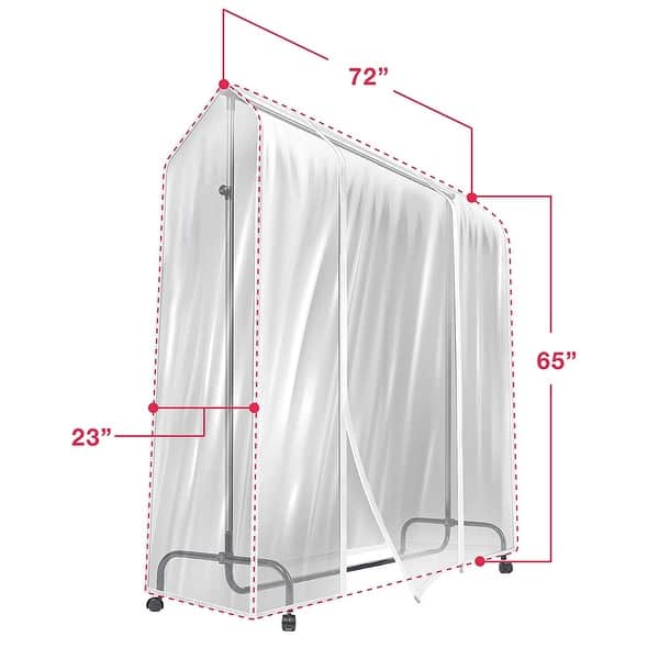 6 Ft Transparent Clothes Rail Cover Gament Coat Hanger Protector ...