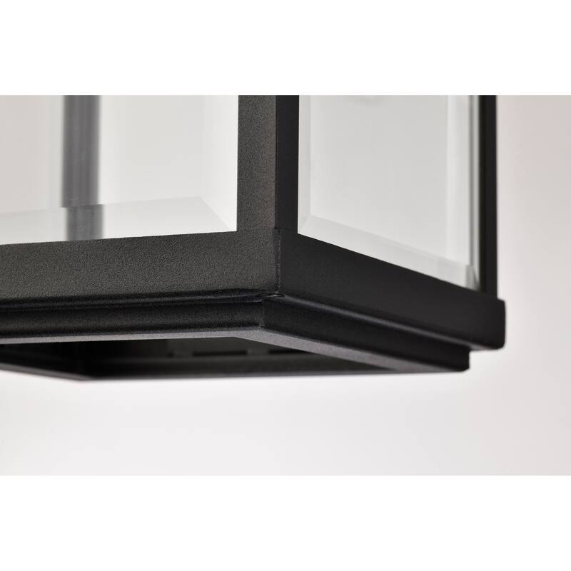 Luca Hanging Pendant Sand Black Finish Clear Beveled Glass