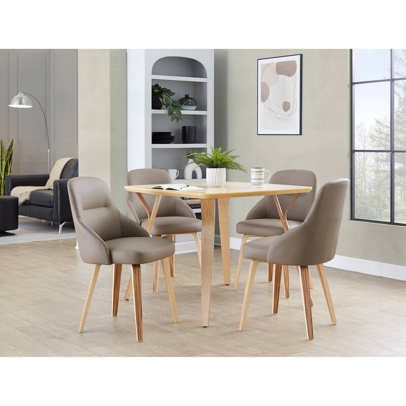 Carson Carrington Yvette Upholstered Chair with Zebra Bent Wood Legs (Set of 2)