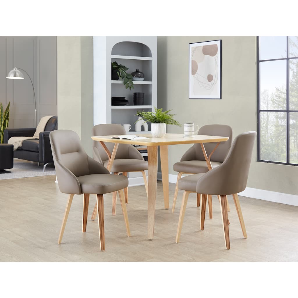 Carson Carrington Yvette Upholstered Chair with Zebra Bent Wood Legs (Set of 2)