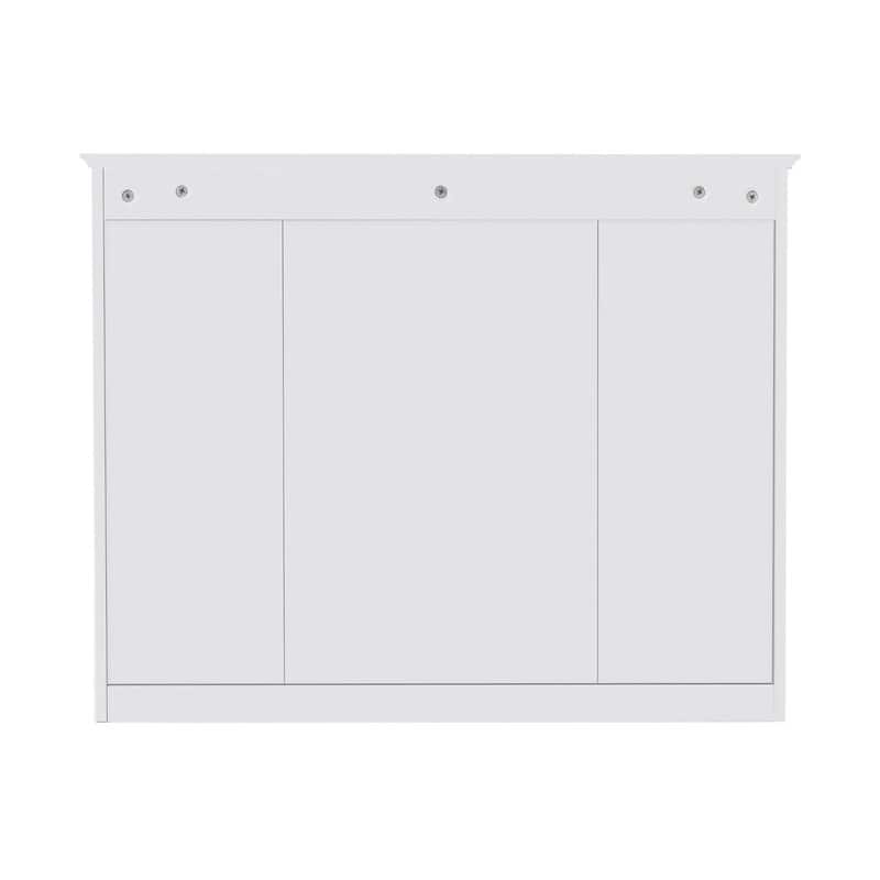 35'' x 27.5'' Modern Bathroom Wall Medicine Cabinet, Wall Mounted Bathroom Storage Cabinet with Mirror and 6 Open Shelves - N/A