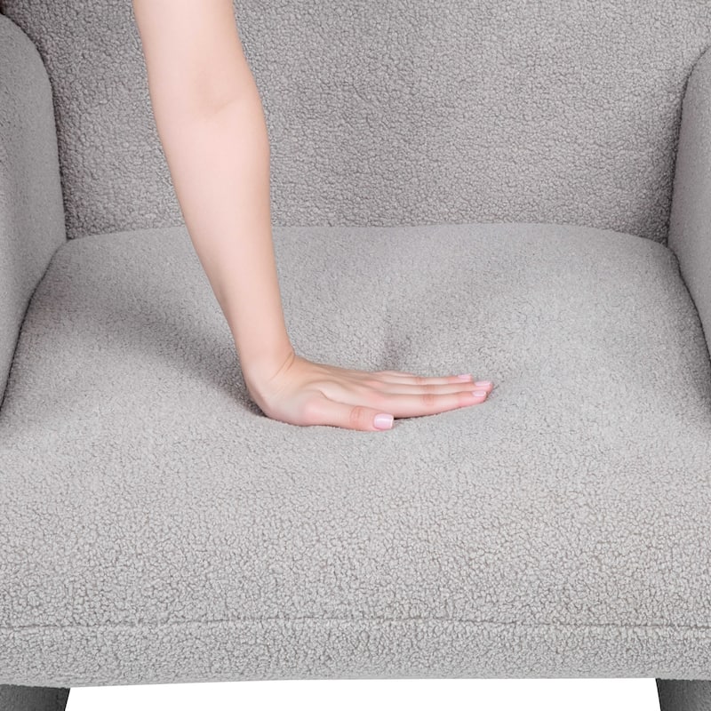 Teddy Fleece Accent Chair with Pillow for Living Room/Bedroom (350lb Capacity)