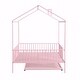 preview thumbnail 6 of 9, Metal House Bed with Fence, With Trundle