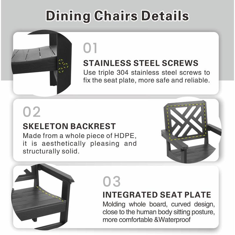 All-Weather HDPE Patio Set, Ergonomic Chairs, Easy Maintenance