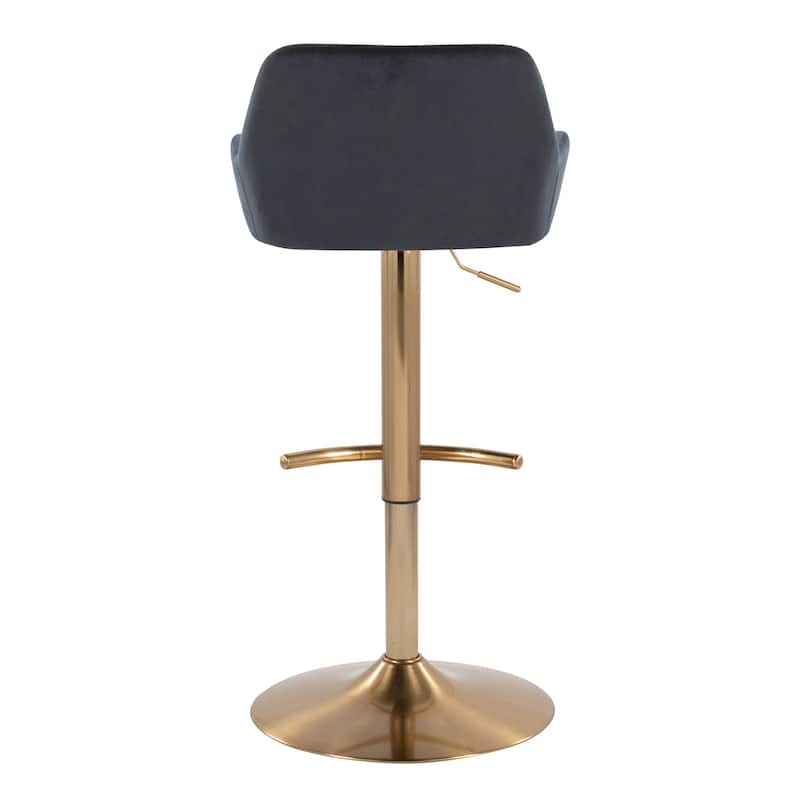 Silver Orchid Galotti Adjustable Bar Stool with Rounded T Footrest (Set of 2)