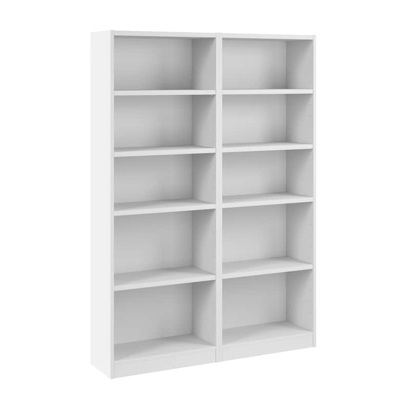 Bush Furniture Universal 25W Tall 5 Shelf Bookcase - Set of 2