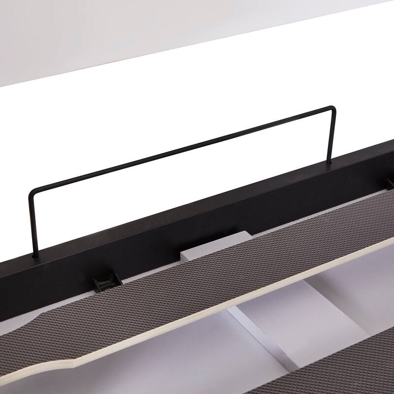 Twin Size Murphy Bed with Sofa and Shelves, White