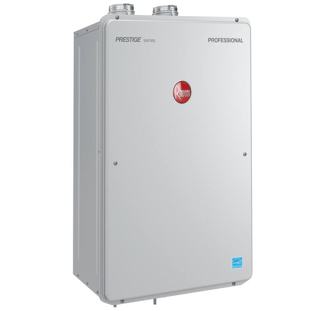 Rheem Prestige Condensing 9.5GPM Indoor Natural Gas Tankless Water Heater - 19x10x28