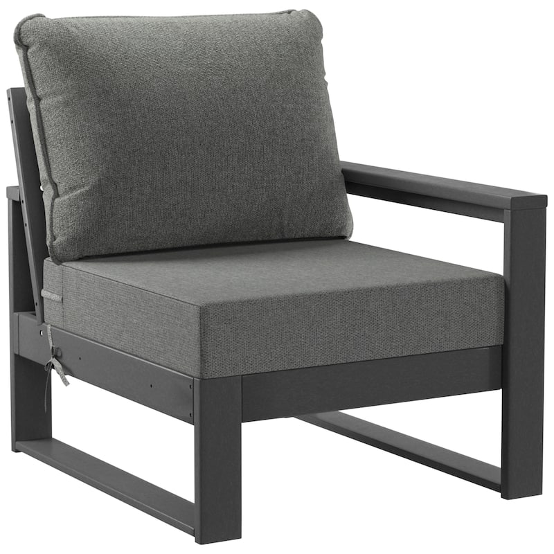 Polytrends Endless Patio Deep Seating Right Arm Chair with Gray Frame - Gray/Gray