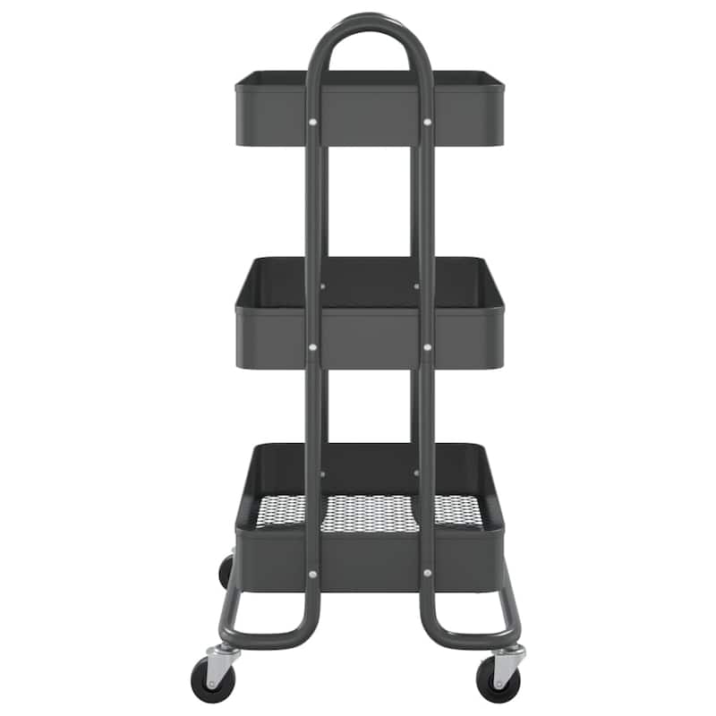vidaXL Trolley 3-Tier Kitchen Trolley Kitchen Island Storage Utility Cart - 16.9" x 13.4" x 31.1"