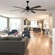 preview thumbnail 17 of 18, Cusp Barn 65" Ceiling Fan with Light and Remote,Modern Gorgeous Crystal Light Fixture,Silent Reversible Motor Fan Light,6-Speeds