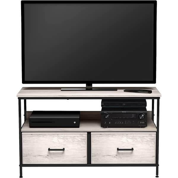 Sorbus TV Stand Dresser with 2 Faux-Wood Drawer S,Greige