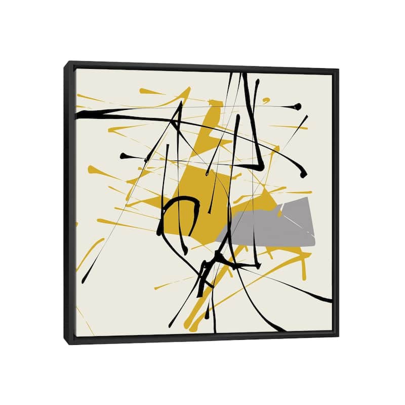iCanvas "Remembering Pollock" by Angel Estevez Framed Canvas Print - Black - 37x37