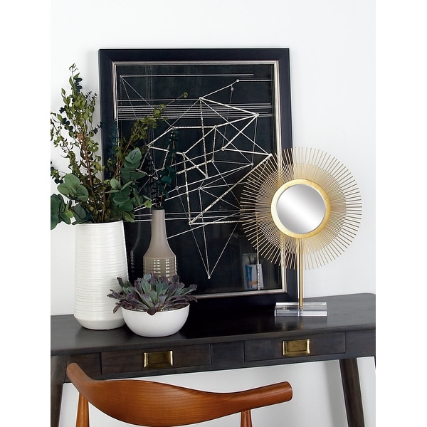 Gold Iron Glam Sculpture Geometric (Set of 2). Opens flyout.