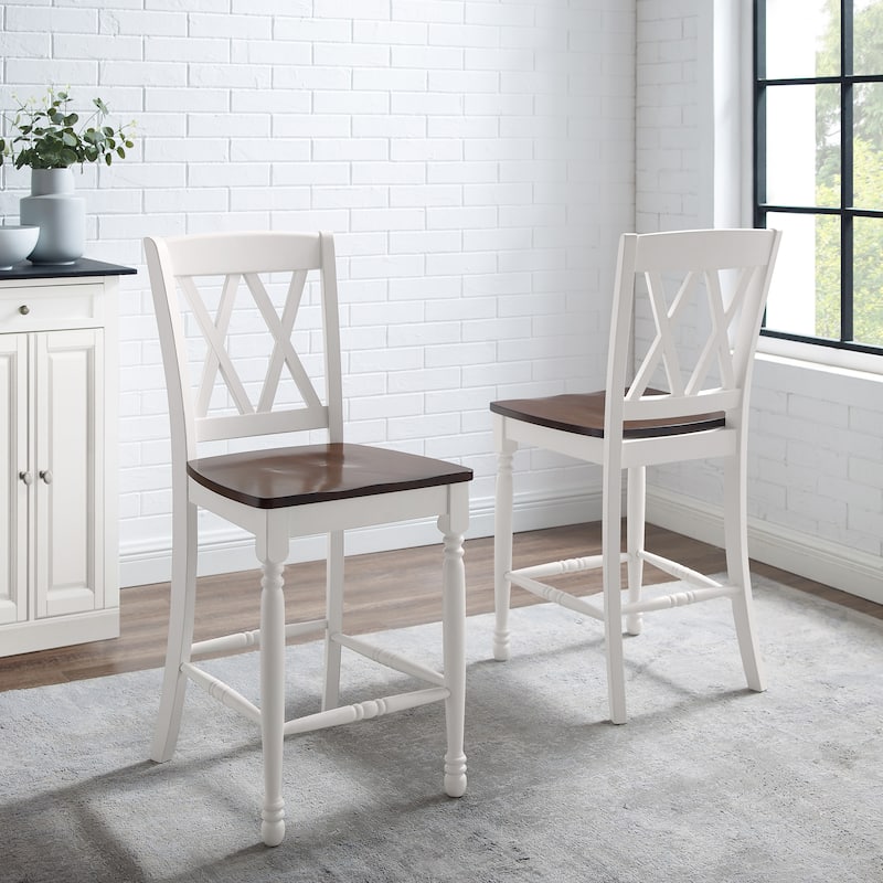 Crosley Shelby 2Pc Counter Stool Set - 18 "W x	21.75 "D x 40.63 "H