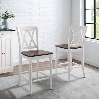 Crosley Shelby 2Pc Counter Stool Set - 18 "W x	21.75 "D x 40.63 "H